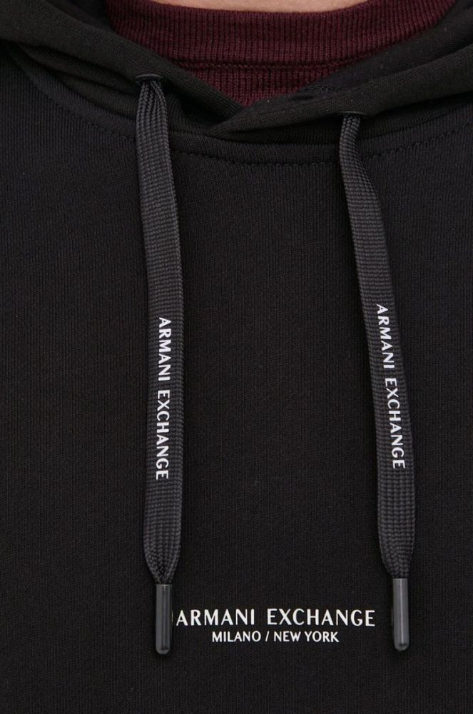 Кофта Armani Exchange чоловіча колір чорний з принтом (1827071) фото 5