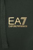 Кофта EA7 Emporio Armani чоловіча колір зелений з капюшоном з принтом