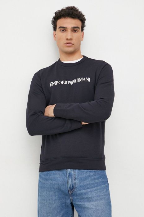 Кофта Emporio Armani чоловіча колір синій з принтом (2677857)