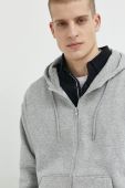 Кофта Solid чоловіча колір сірий з капюшоном меланж