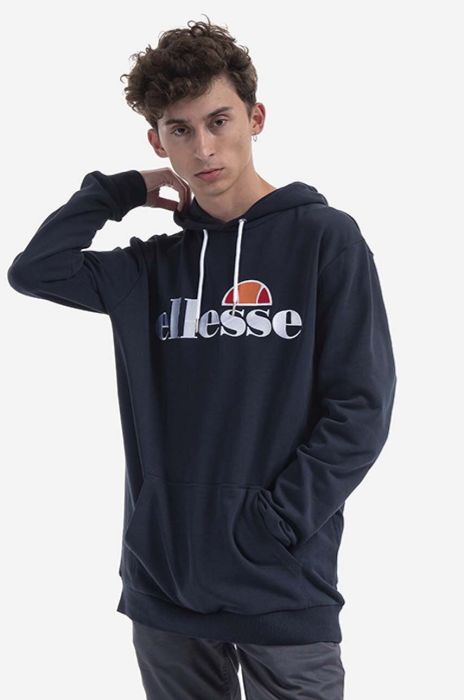 Кофта Ellesse SHK13288 Ferrer чоловіча колір зелений з капюшоном однотонна SHK13288-KHAKI (3518350)
