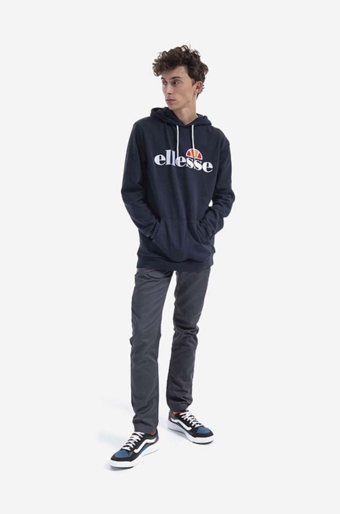 Кофта Ellesse SHK13288 Ferrer чоловіча колір зелений з капюшоном однотонна SHK13288-KHAKI (3518350) фото 2