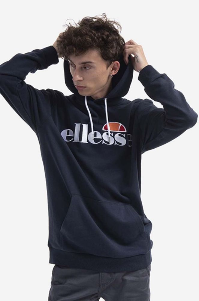 Кофта Ellesse SHK13288 Ferrer чоловіча колір зелений з капюшоном однотонна SHK13288-KHAKI (3518350) фото 5