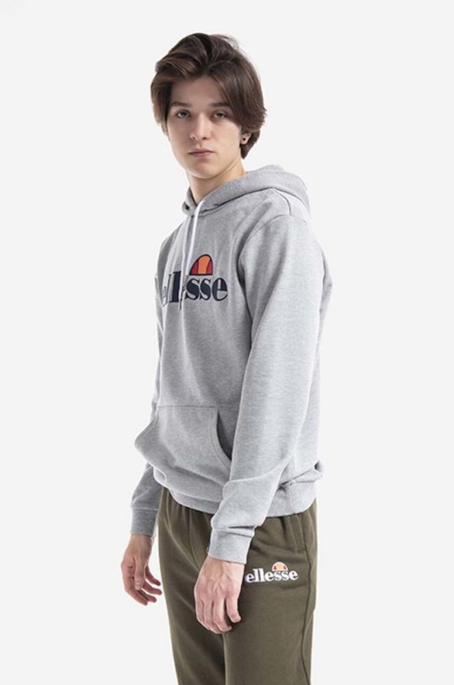 Кофта Ellesse SHK13288 Ferrer чоловіча колір зелений з капюшоном однотонна SHK13288-KHAKI (3518346) фото 6