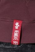 Кофта Alpha Industries чоловіча колір бордовий з капюшоном з принтом 178312.21-maroon
