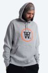 Бавовняна кофта Wood Wood Ian Hoodie чоловіча колір сірий з капюшоном з принтом 10135605.2424-GREYMEL (3580389)