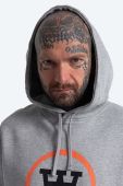 Бавовняна кофта Wood Wood Ian Hoodie чоловіча колір сірий з капюшоном з принтом 10135605.2424-GREYMEL (3580389)
