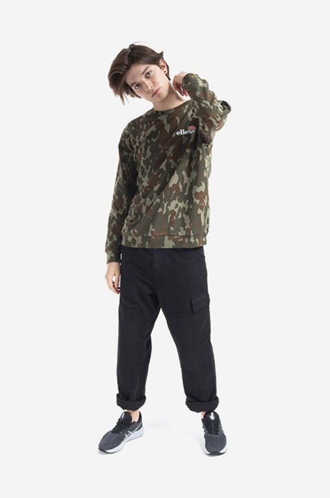 Кофта Ellesse чоловіча колір зелений візерунок SHK12432-KHAKI фото 2