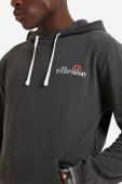 Бавовняна кофта Ellesse чоловіча колір сірий з капюшоном однотонна SHL13265-GREY