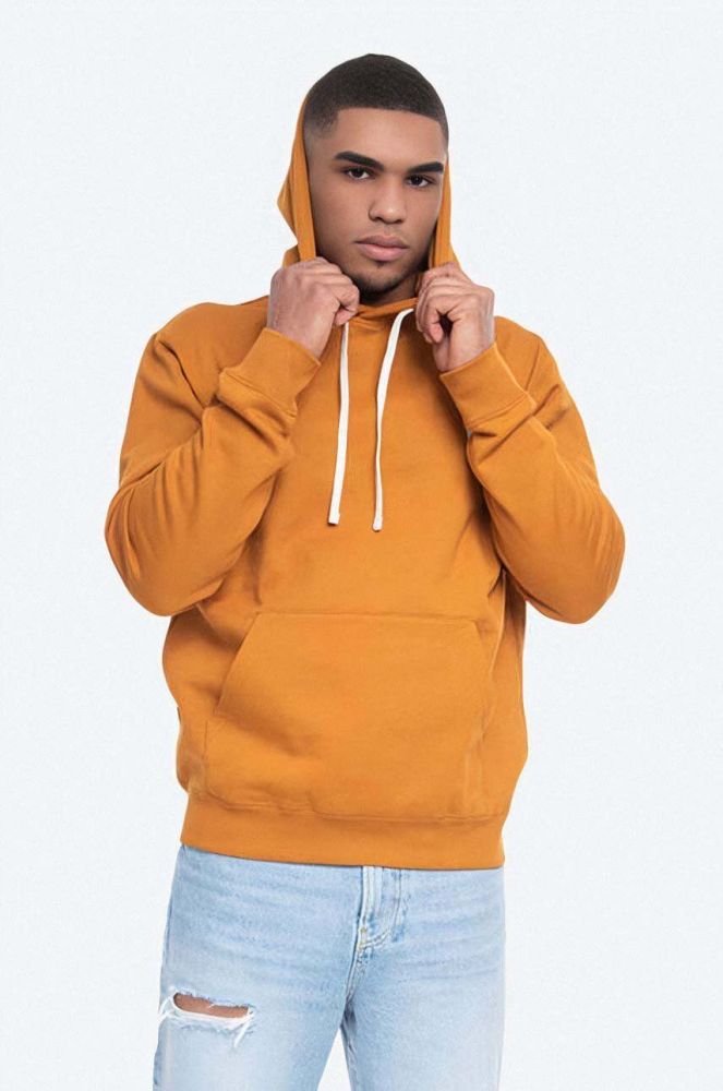 Кофта Wood Wood Ian Hoodie Camel 10025605.2424 чоловіча колір бордовий з капюшоном з принтом