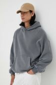 Кофта American Vintage чоловіча колір сірий з капюшоном однотонна