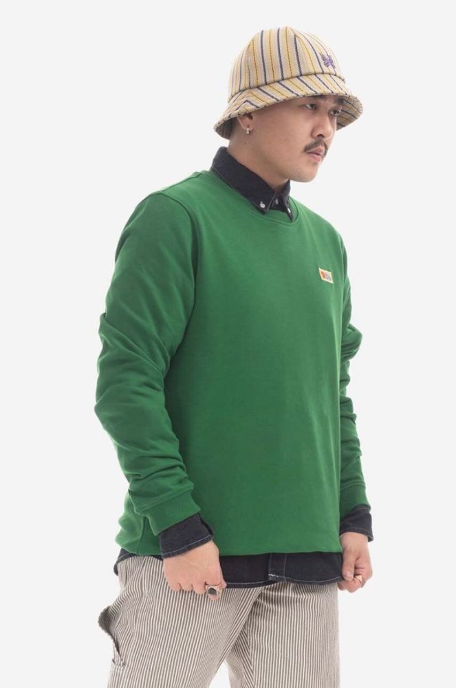 Бавовняна кофта Fjallraven Vardag чоловіча колір зелений з аплікацією F87070.678-678 фото 4