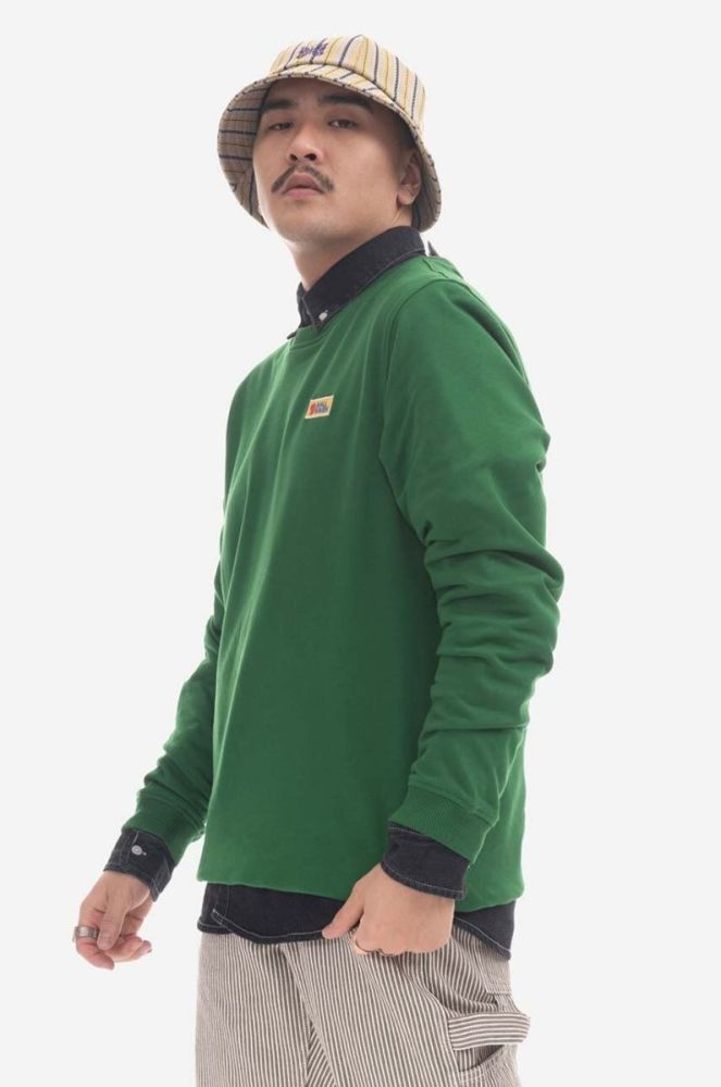 Бавовняна кофта Fjallraven Vardag чоловіча колір зелений з аплікацією F87070.678-678 фото 5