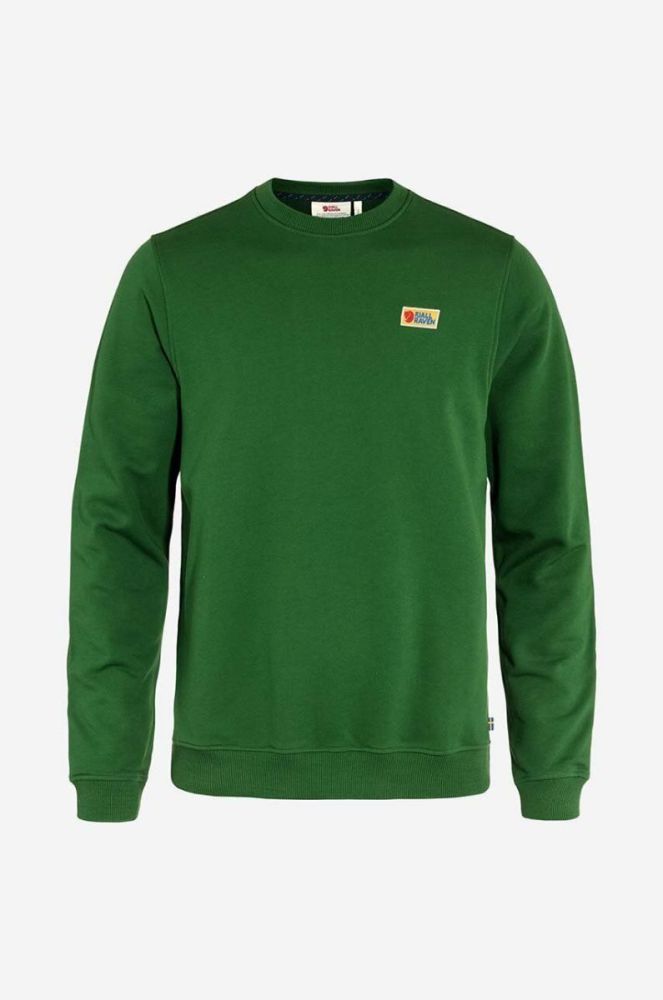 Бавовняна кофта Fjallraven Vardag чоловіча колір зелений з аплікацією F87070.678-678 фото 7