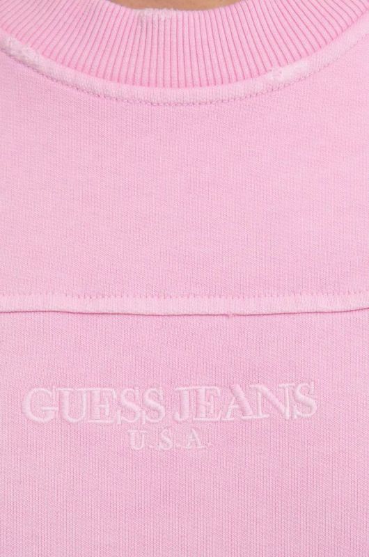 Бавовняна кофта Guess Guess Classic Logo Crewneck M2BQ01KBB40 чоловіча колір рожевий однотонна M2BQ01.KBB40-A400 фото 2