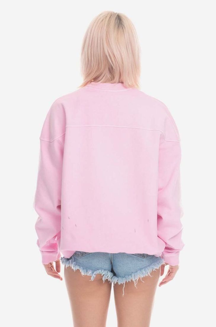 Бавовняна кофта Guess Guess Classic Logo Crewneck M2BQ01KBB40 чоловіча колір рожевий однотонна M2BQ01.KBB40-A400