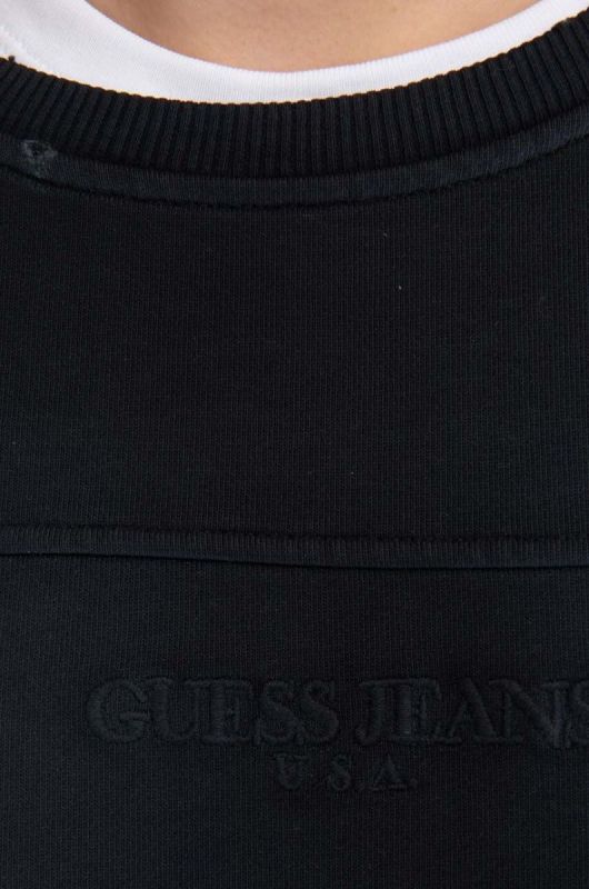 Бавовняна кофта Guess Guess Classic Logo Crewneck M2BQ01KBB40 чоловіча колір чорний однотонна M2BQ01.KBB40-A400 фото 2