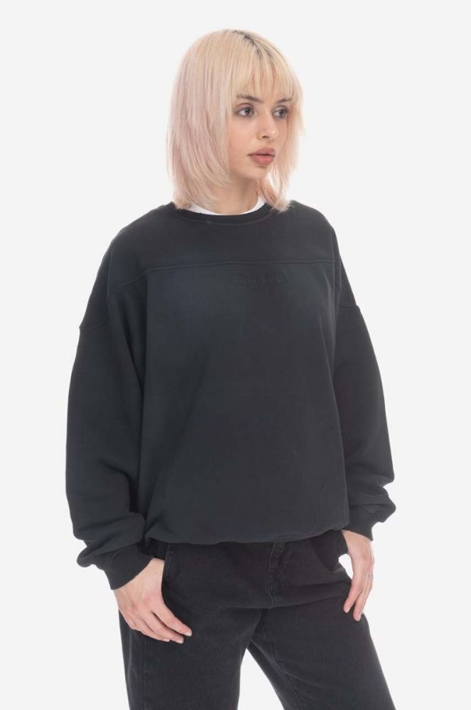 Бавовняна кофта Guess Guess Classic Logo Crewneck M2BQ01KBB40 чоловіча колір чорний однотонна M2BQ01.KBB40-A400 фото 7