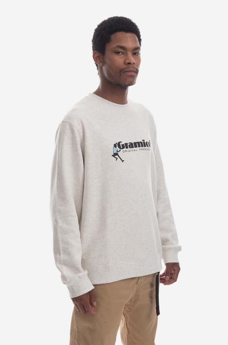 Бавовняна кофта Gramicci чоловіча колір бежевий з принтом G3SU.J060-ash