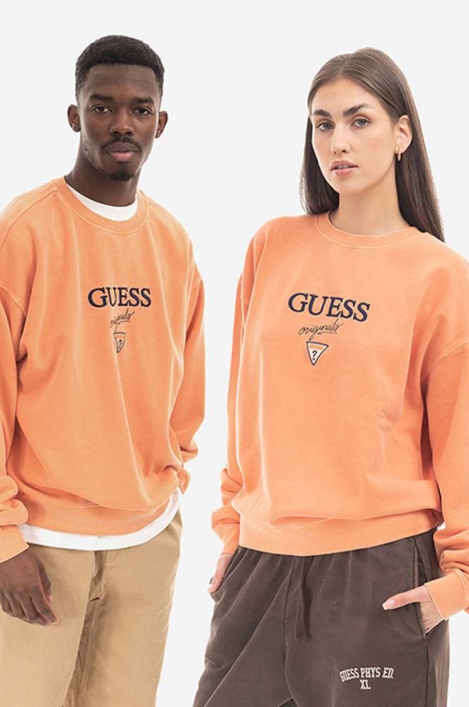 Кофта Guess Originals Go Baker Logo Crewneck колір бежевий з аплікацією M2BQ09.K9YH1-F0J1