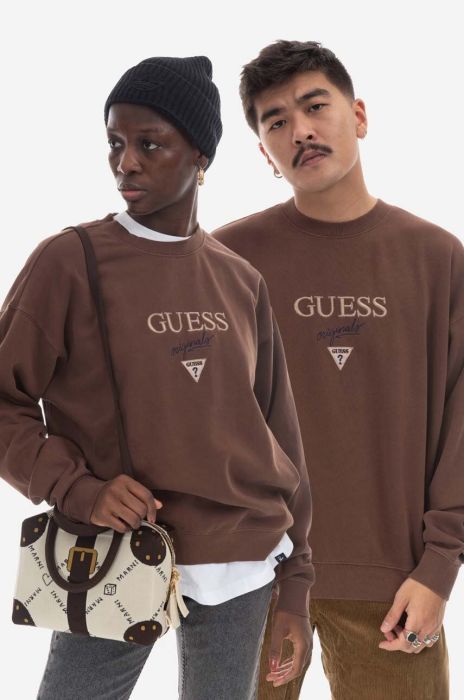 Кофта Guess Originals Go Baker Logo Crewneck колір коричневий з аплікацією M2BQ09.K9YH1-F0J1