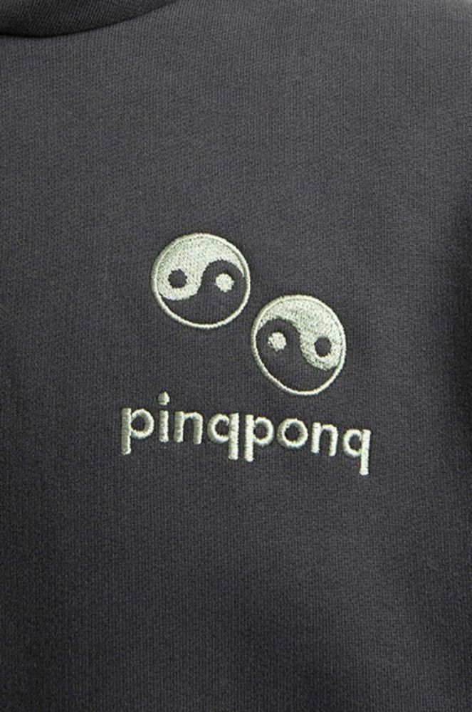Бавовняна кофта PinqPonq колір сірий з капюшоном однотонна фото 6