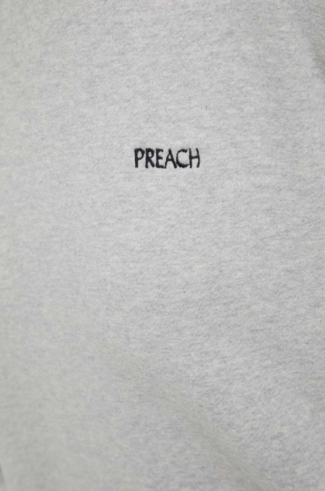 Хлопковая кофта Preach цвет серый однотонный фото 6