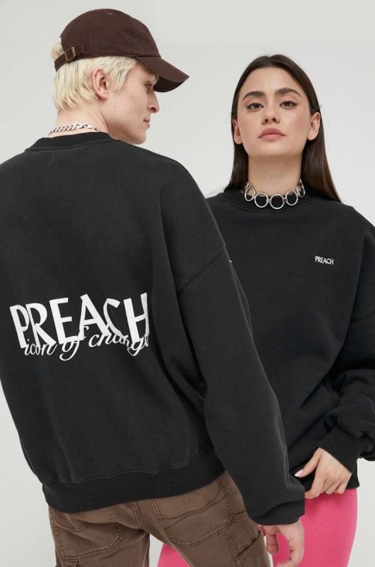 Хлопковая кофта Preach цвет черный однотонный (3281606)