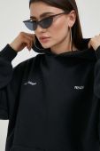 Бавовняна кофта Preach колір чорний з капюшоном меланж (3281621)