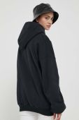 Бавовняна кофта Preach колір чорний з капюшоном меланж (3281616)