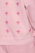 Бавовняна кофта KSUBI колір рожевий з капюшоном з принтом MSP23FL017-PINK