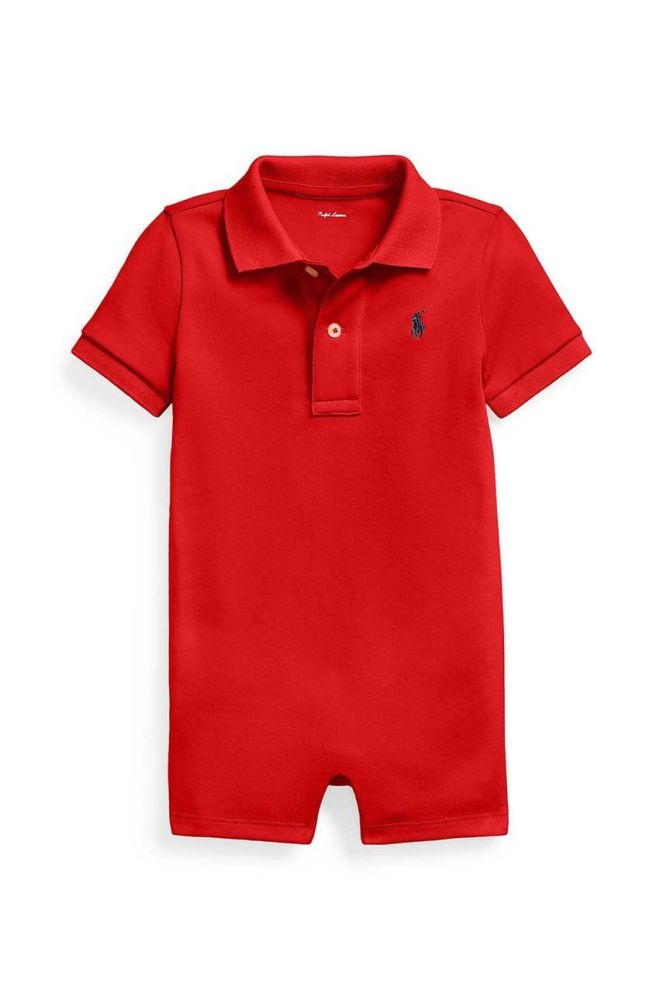Бавовняний ромпер для немовлят Polo Ralph Lauren колір червоний (2950595)