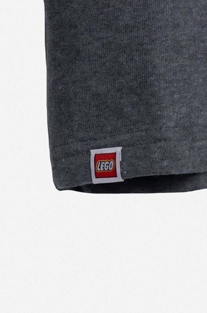 Дитячий бавовняний лонгслів Lego колір сірий з принтом (3301049) фото 3