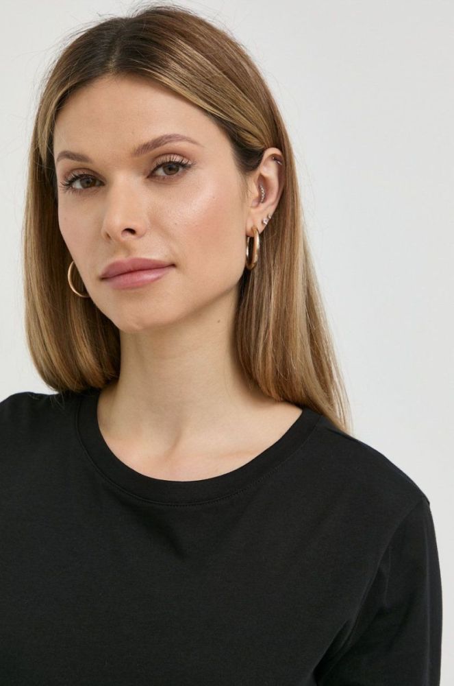 Бавовняний лонгслів Armani Exchange колір чорний (2566809) фото 4