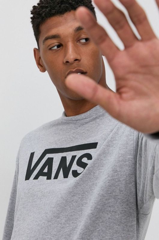 Лонгслів Vans чоловічий колір сірий з принтом (1633384)