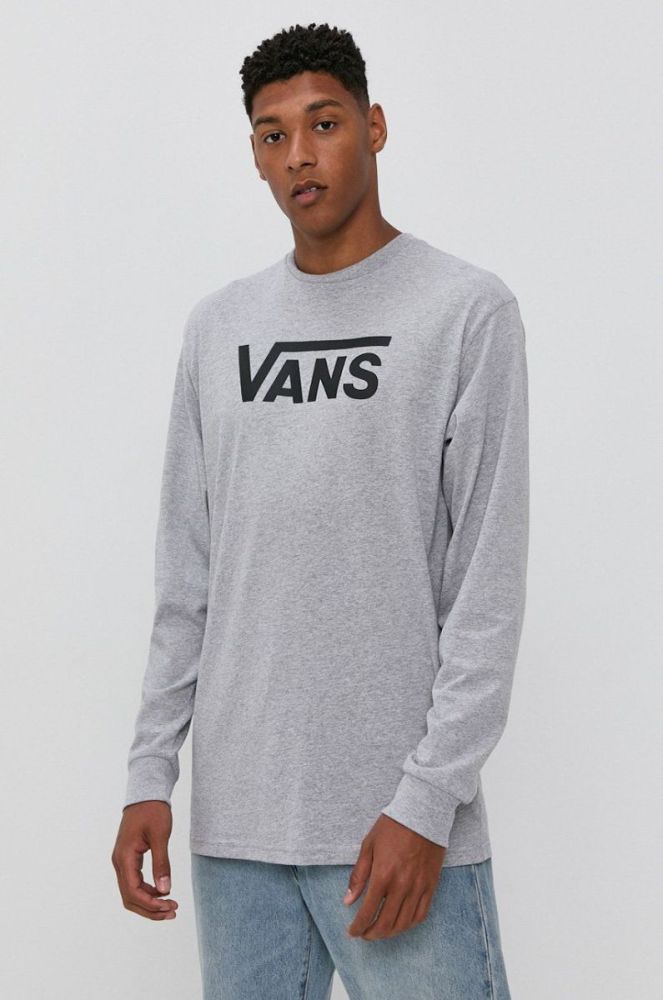 Лонгслів Vans чоловічий колір сірий з принтом (1633384) фото 4