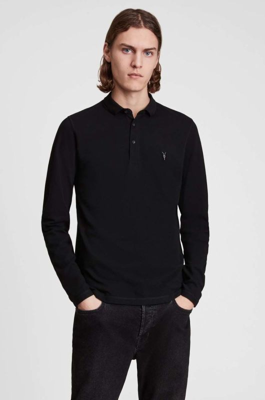 AllSaints - Лонгслів Reform Polo колір чорний (854320)