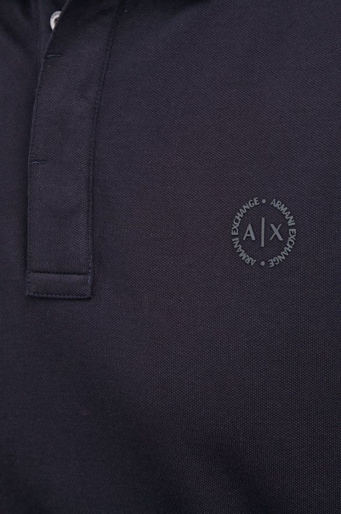 Лонгслів Armani Exchange чоловічий колір синій гладкий фото 5