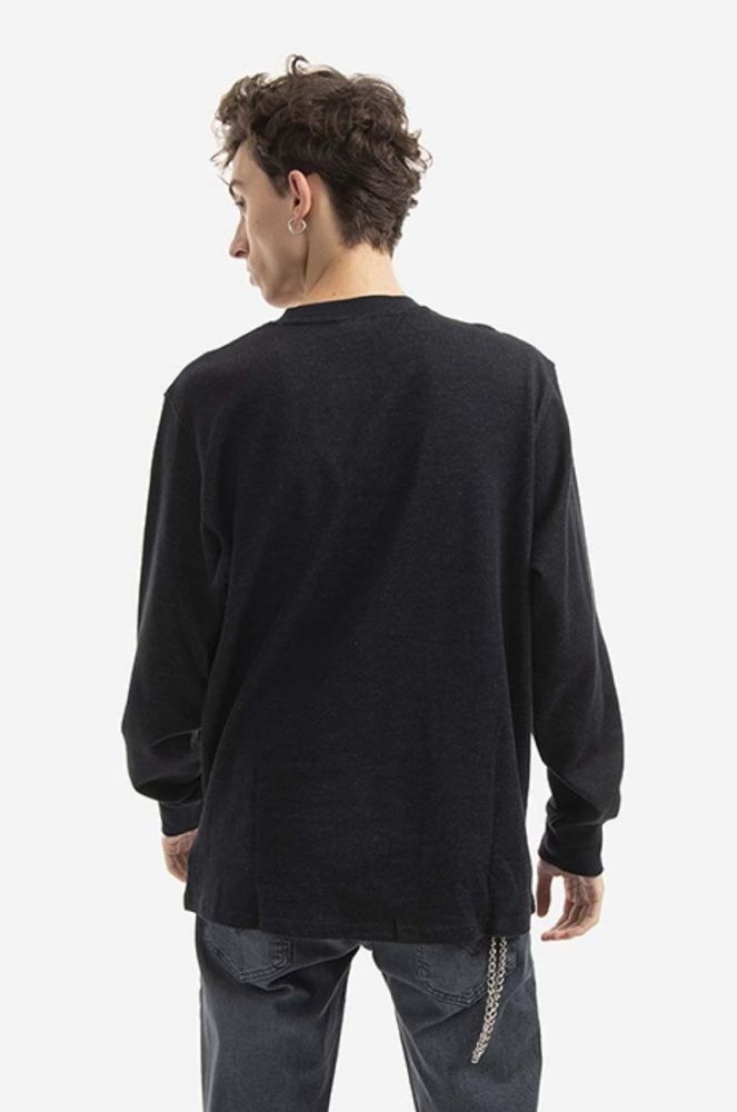 Бавовняний лонгслів HUF Light Up Jacquard Longsleeve колір чорний з принтом фото 3