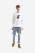 Бавовняний лонгслів Wood Wood Mel колір білий з принтом 10285402.2323-WHITE