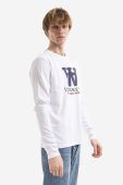 Бавовняний лонгслів Wood Wood Mel колір білий з принтом 10285402.2323-WHITE