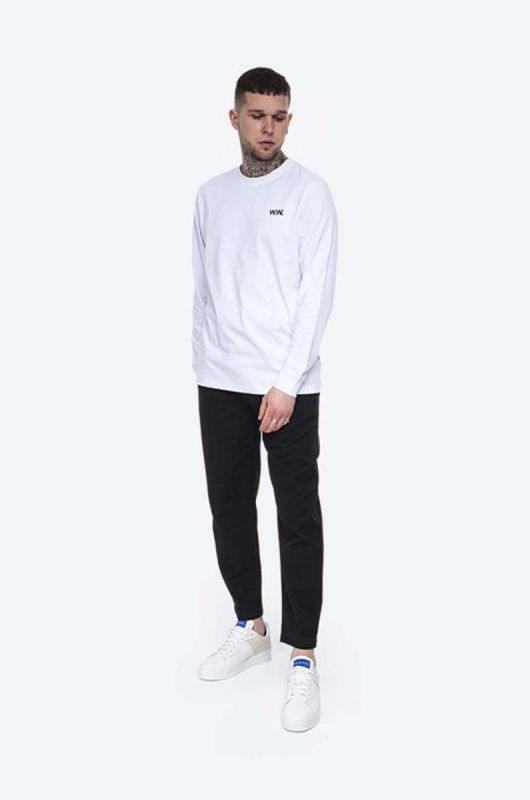 Бавовняний лонгслів Wood Wood Mark Paisley Long Sleeve колір білий з принтом 12115401.2489-BRIGHTW фото 2