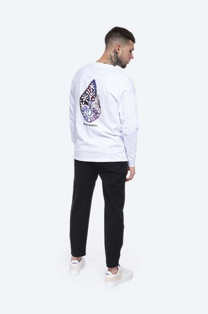 Бавовняний лонгслів Wood Wood Mark Paisley Long Sleeve колір білий з принтом 12115401.2489-BRIGHTW фото 6