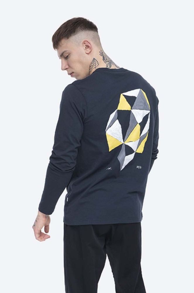 Бавовняний лонгслів Wood Wood Peter Longsleeve колір синій з принтом 12045402.2491-BRIGHTW фото 3