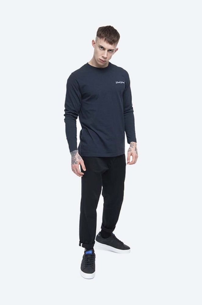 Бавовняний лонгслів Wood Wood Peter Longsleeve колір синій з принтом 12045402.2491-BRIGHTW фото 6