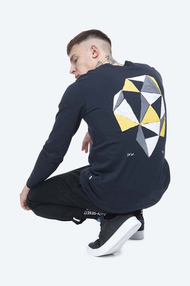 Бавовняний лонгслів Wood Wood Peter Longsleeve колір синій з принтом 12045402.2491-BRIGHTW фото 7