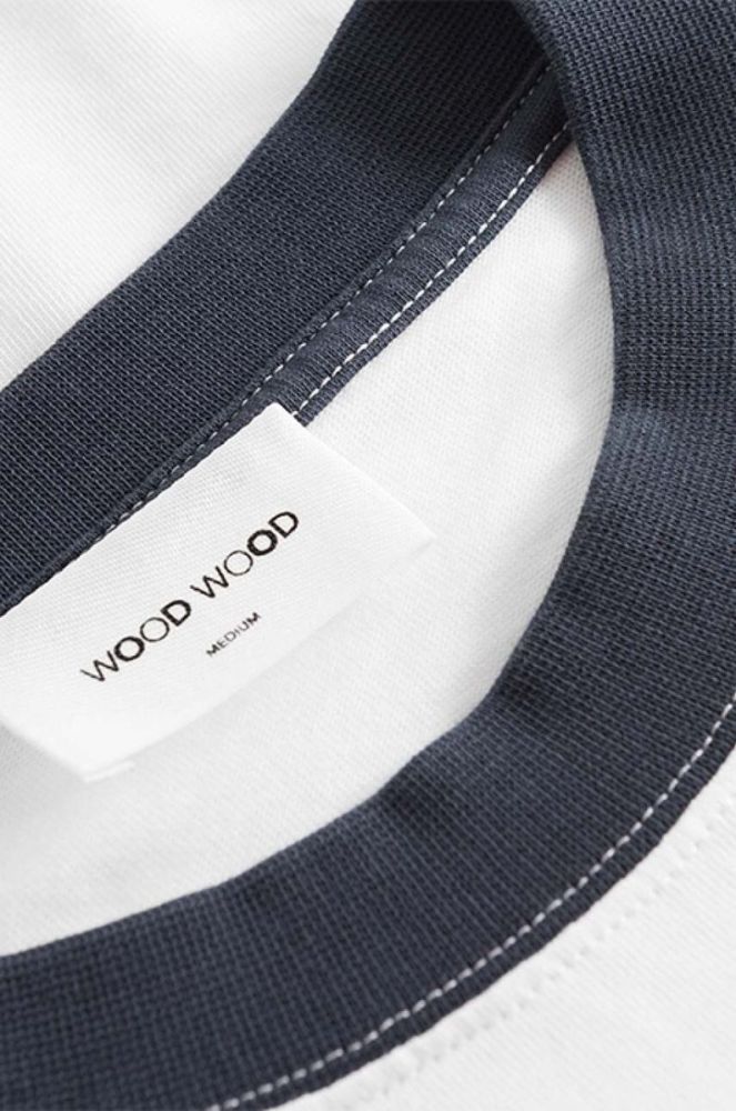 Бавовняний лонгслів Wood Wood Mark IVY Longsleeve колір білий з принтом 12135401.2489-WHITE фото 3