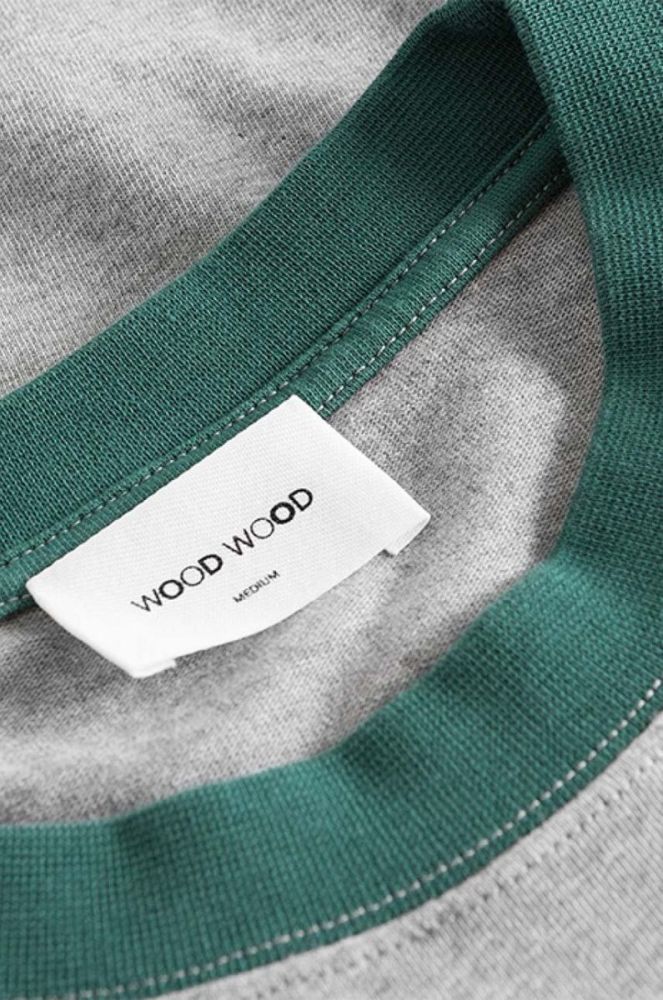 Бавовняний лонгслів Wood Wood Mark IVY Longsleeve колір сірий з принтом 12135401.2489-WHITE фото 3