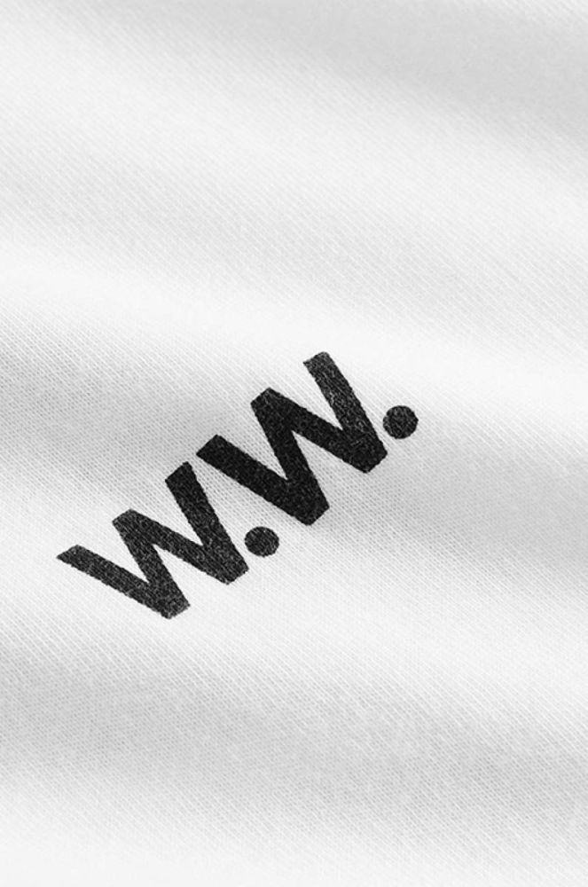 Бавовняний лонгслів Wood Wood Mark Vortex Longsleeve колір білий з принтом 12135411.2491-WHITE фото 4