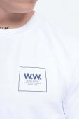Бавовняний лонгслів Wood Wood Han колір білий з принтом 11935408.2334-BRIGHTWHIT